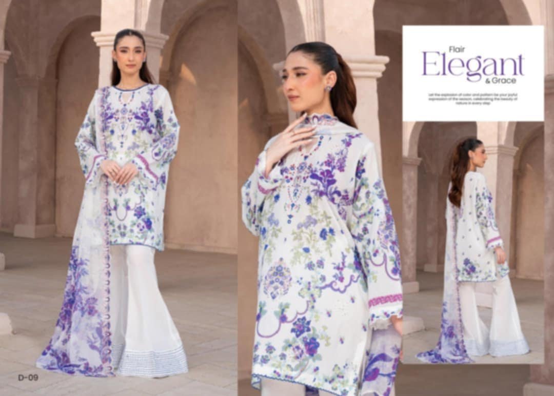 Mahlij by GULJEE unstiched lawn 3pc