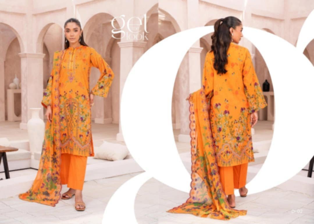 Mahlij by GULJEE unstiched lawn 3pc