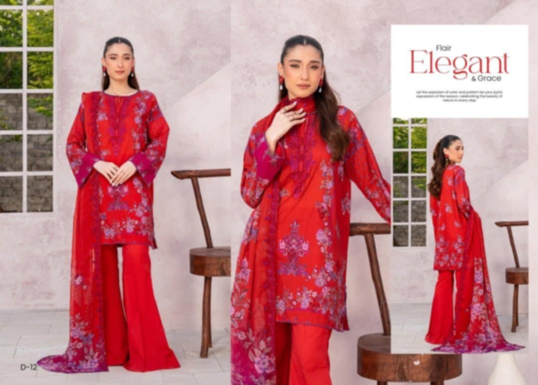 Mahlij by GULJEE unstiched lawn 3pc