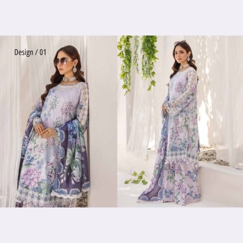 ADNAN'S LIBAS Unstich Embroidered Lawn
