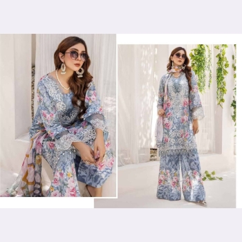 ADNAN'S LIBAS Unstich Embroidered Lawn