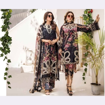 ADNAN'S LIBAS Unstich Embroidered Lawn